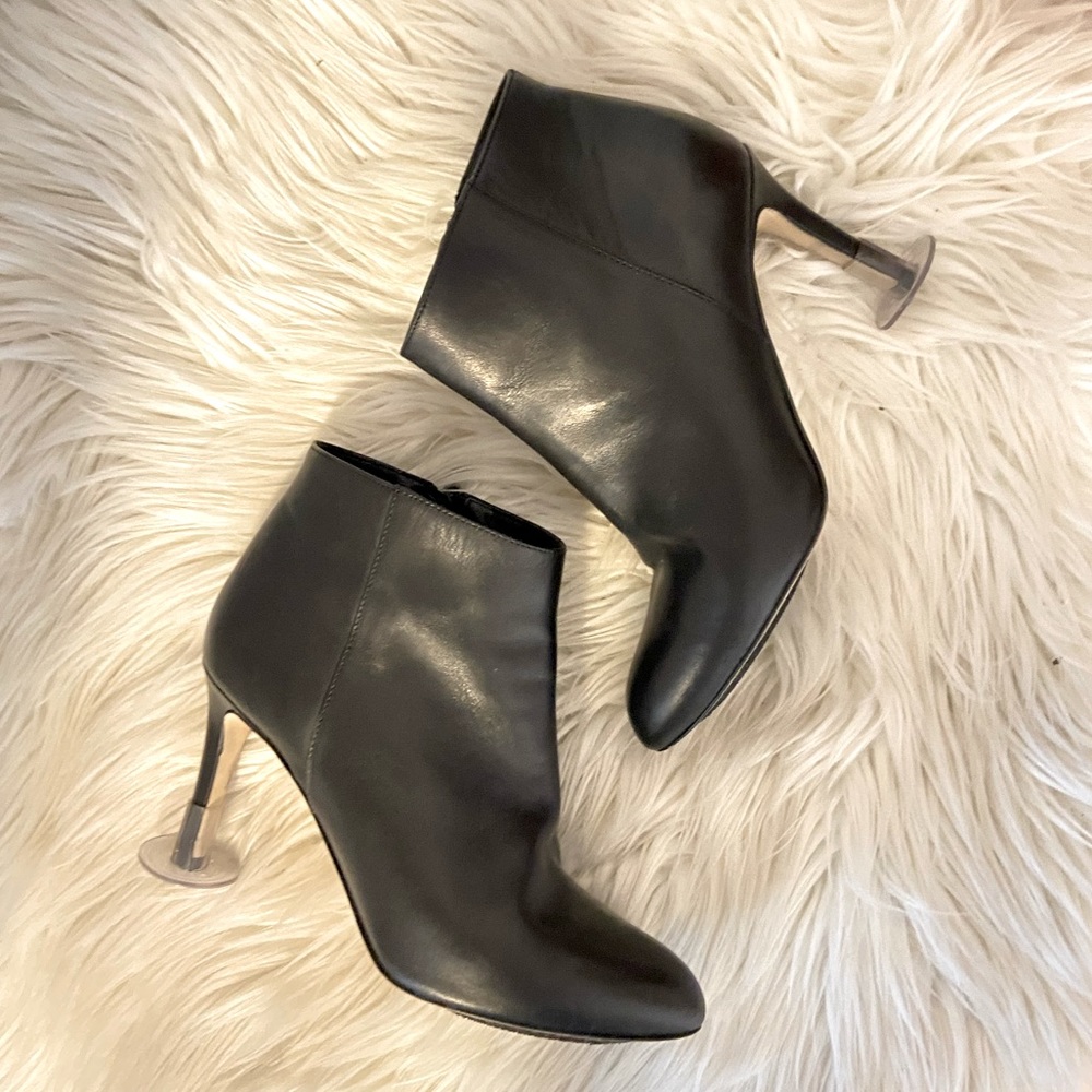 J.Crew black leather heeled dress ankle boots 5.5